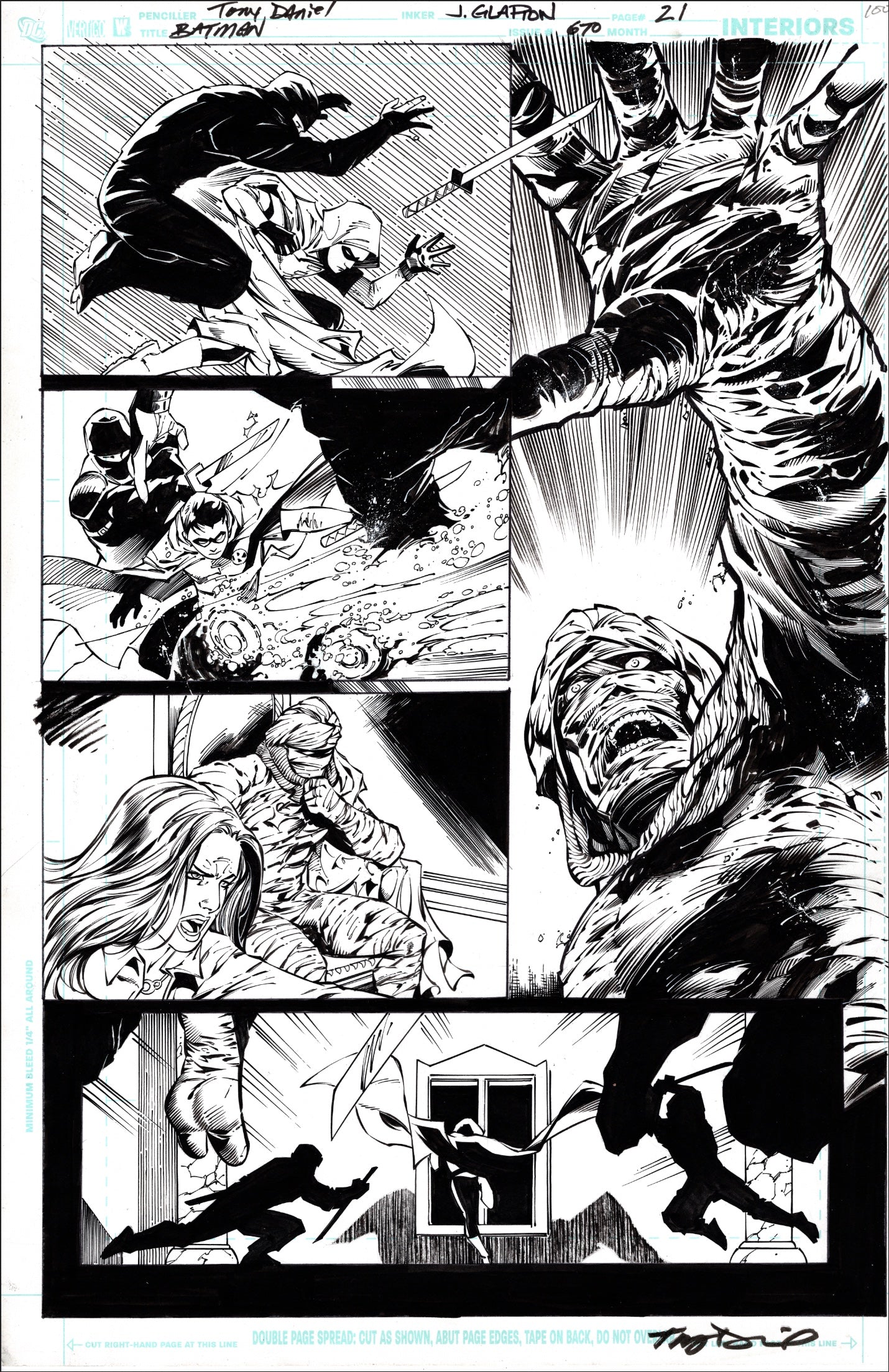 BATMAN 670 RA'S by TONY S DANIEL Original Art