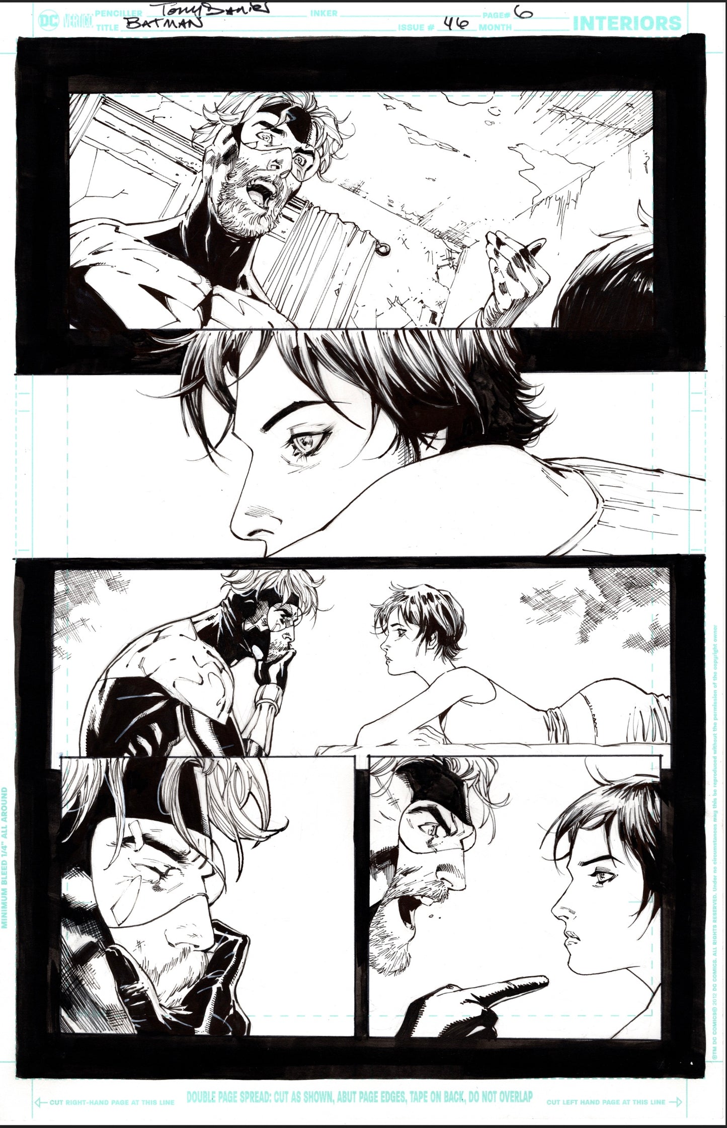 BATMAN 46 SELINA AND BOOSTER by TONY S DANIEL Original Art