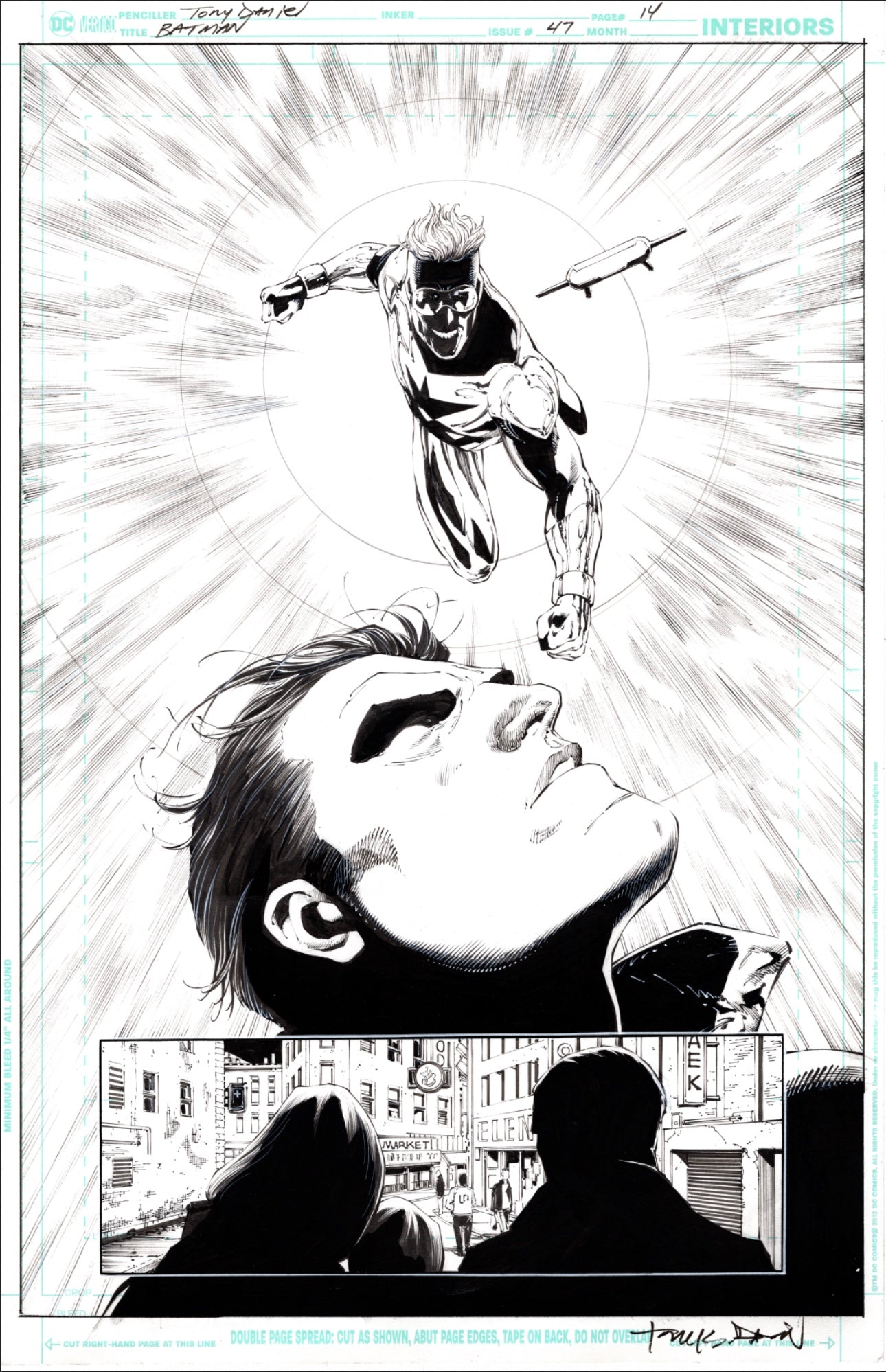 BATMAN 47 SPLASH by TONY S DANIEL Original Art