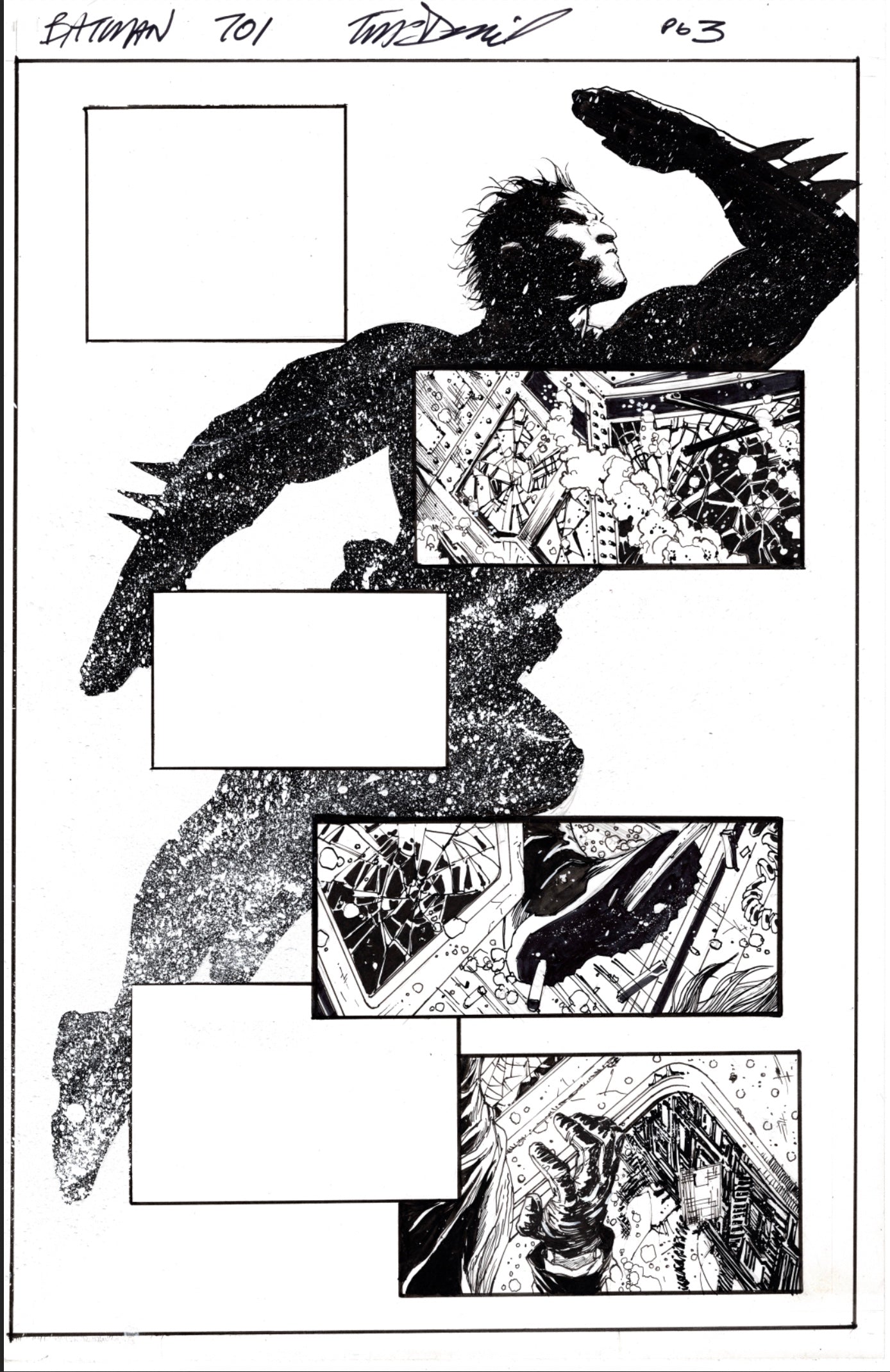 BATMAN 701 SPLASH by TONY S DANIEL Original Art