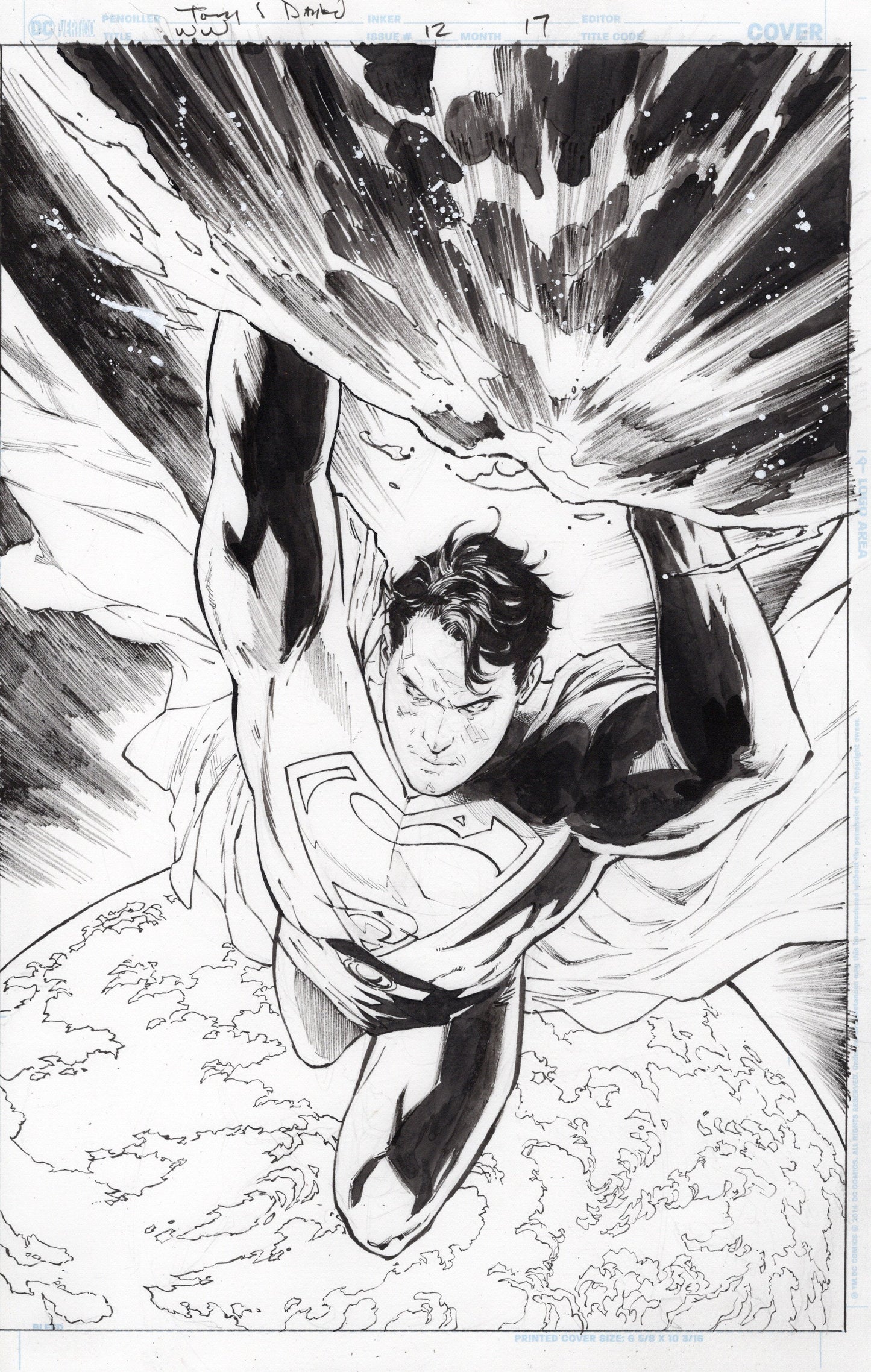 SUPERMAN VS METEOR ICONIC SPLASH PAGE FROM WONDER WOMAN 12