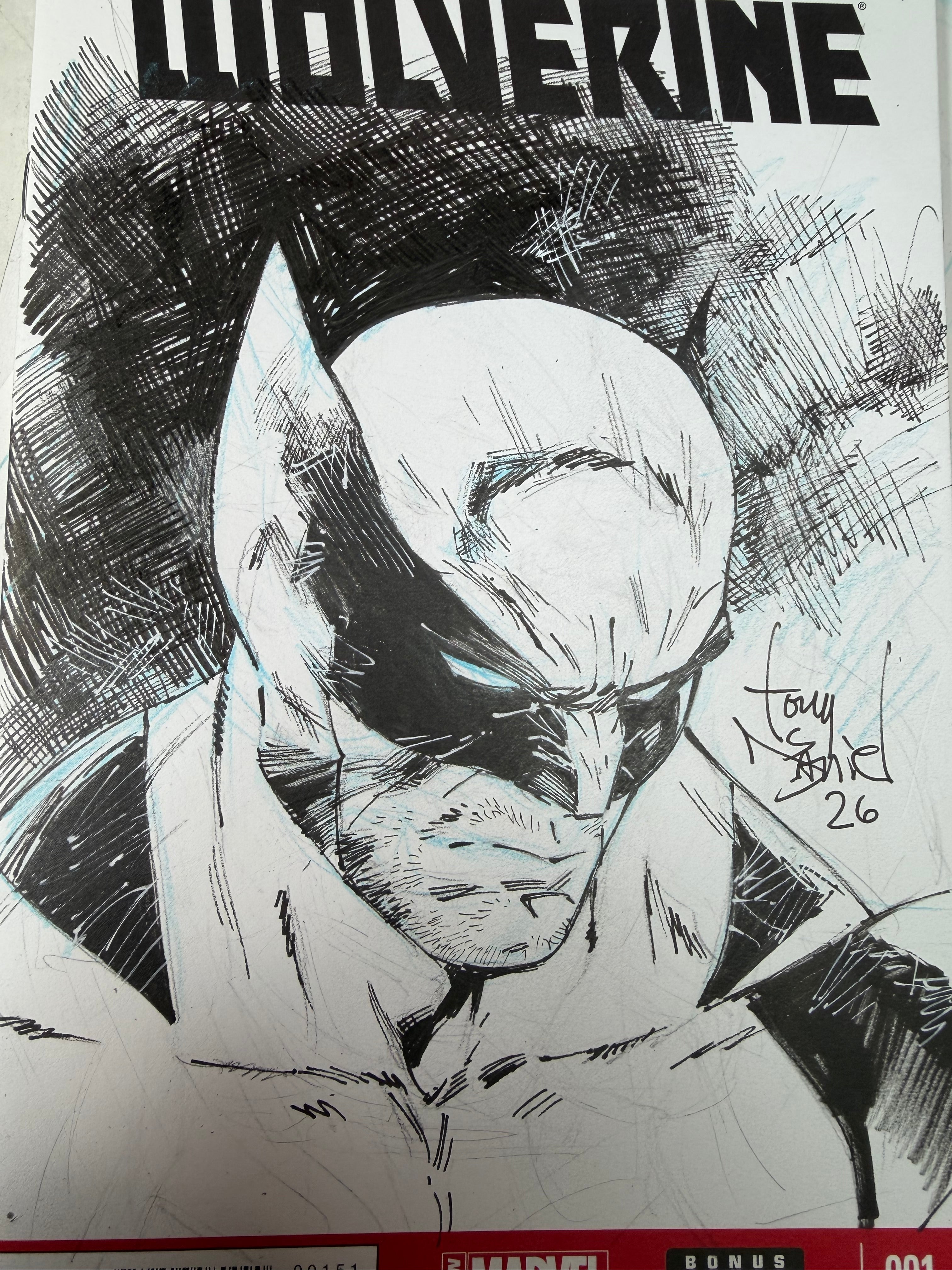 WOLVERINE HEADSHOT B\W Toned Sketch