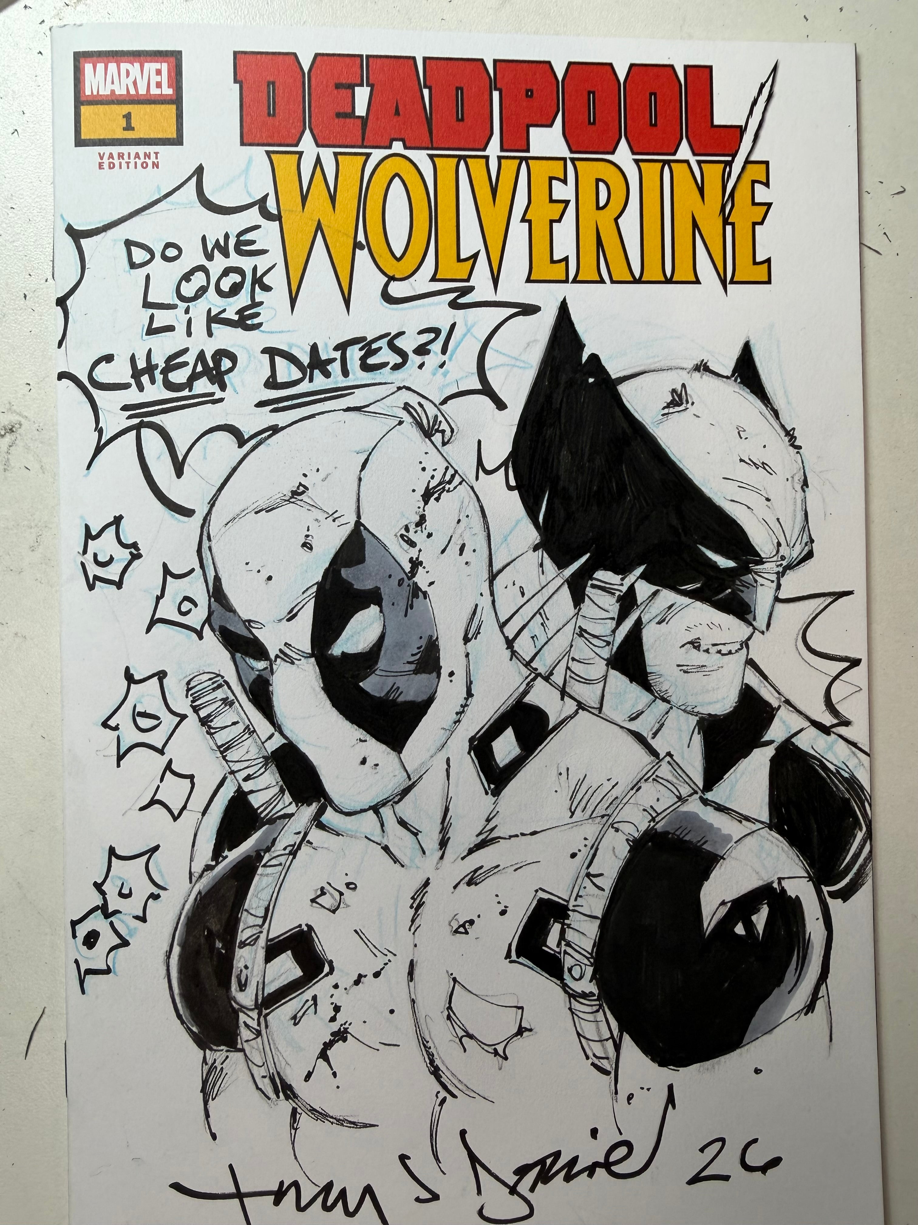 DEADPOOL WOLVERINE #1 HEAD SKETCH (2)!