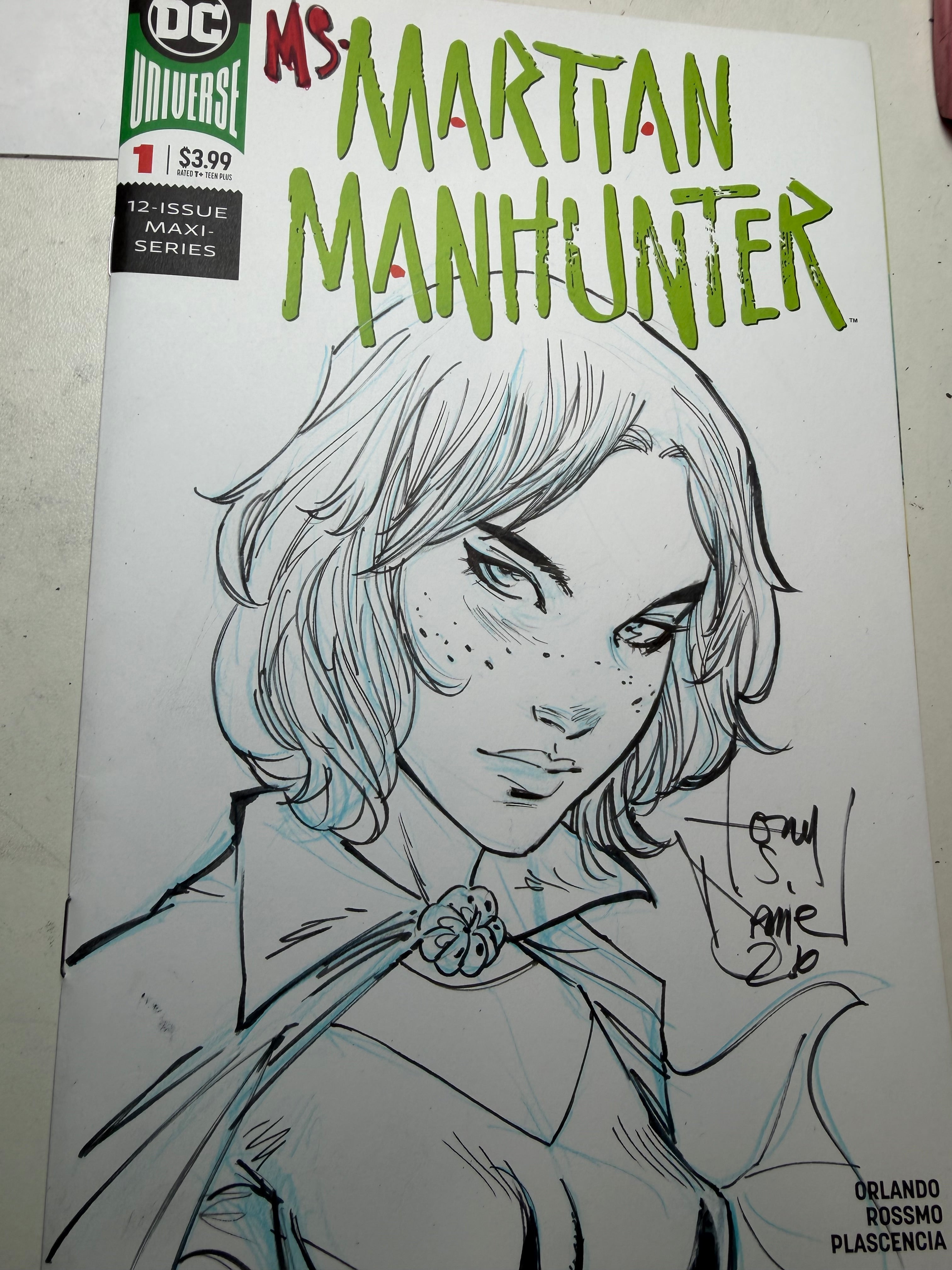 MS.MARTIAN HEAD SKETCH ON MARTIAN MANHUNTER 1
