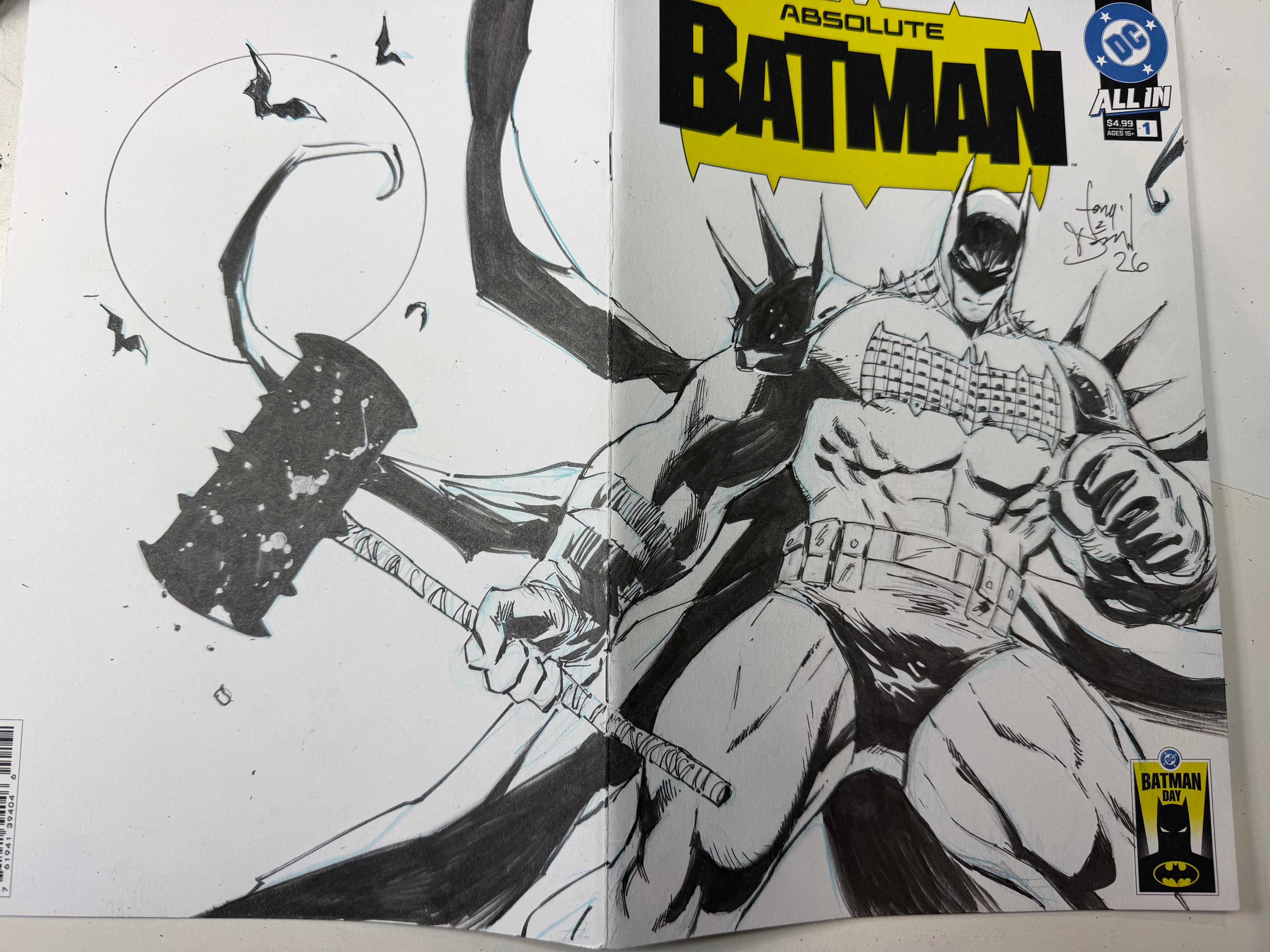 ABSOLUTE BATMAN #1 COVER SKETCH FULL BODY 2 SIDES