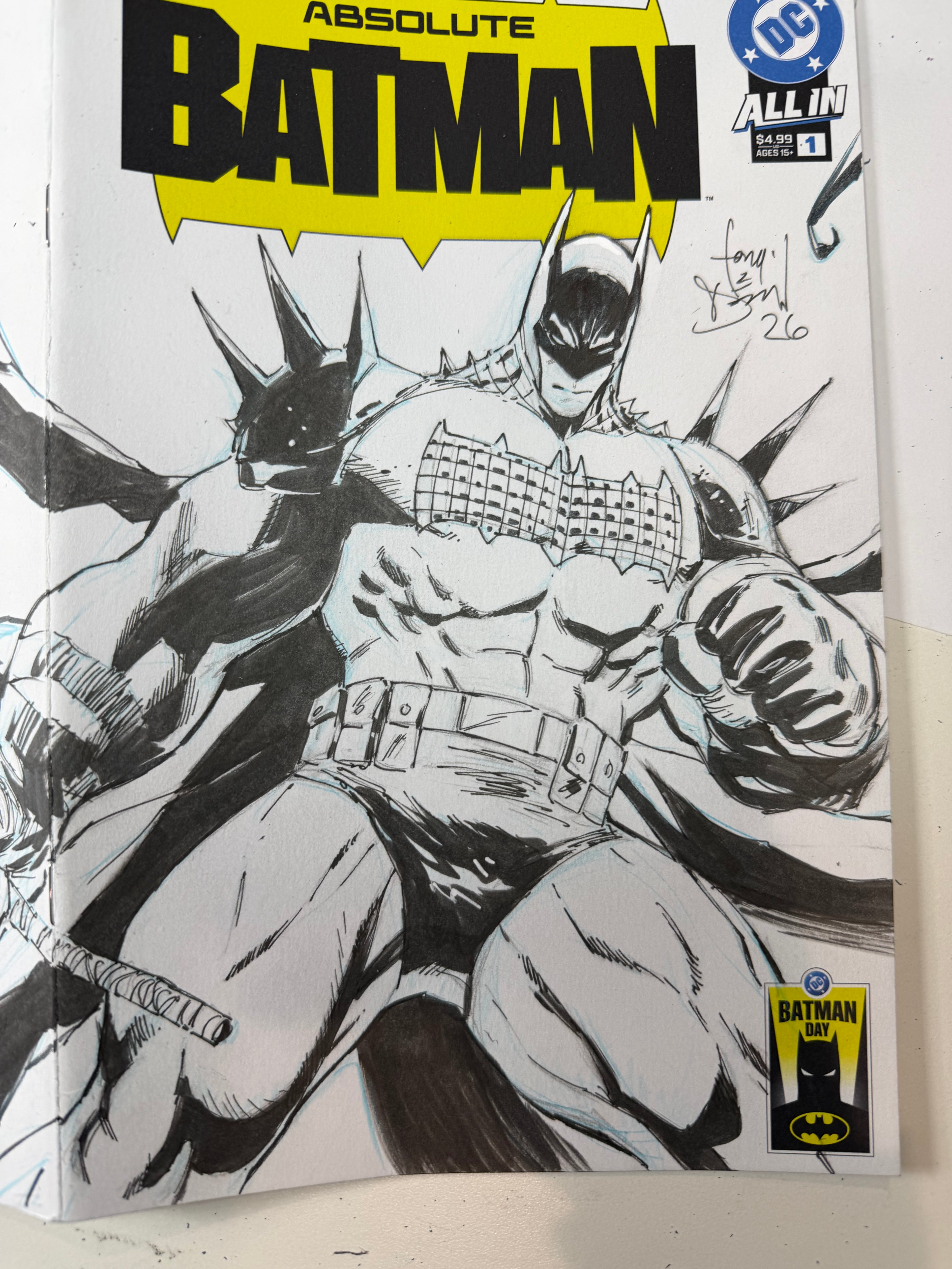 ABSOLUTE BATMAN #1 COVER SKETCH FULL BODY 2 SIDES