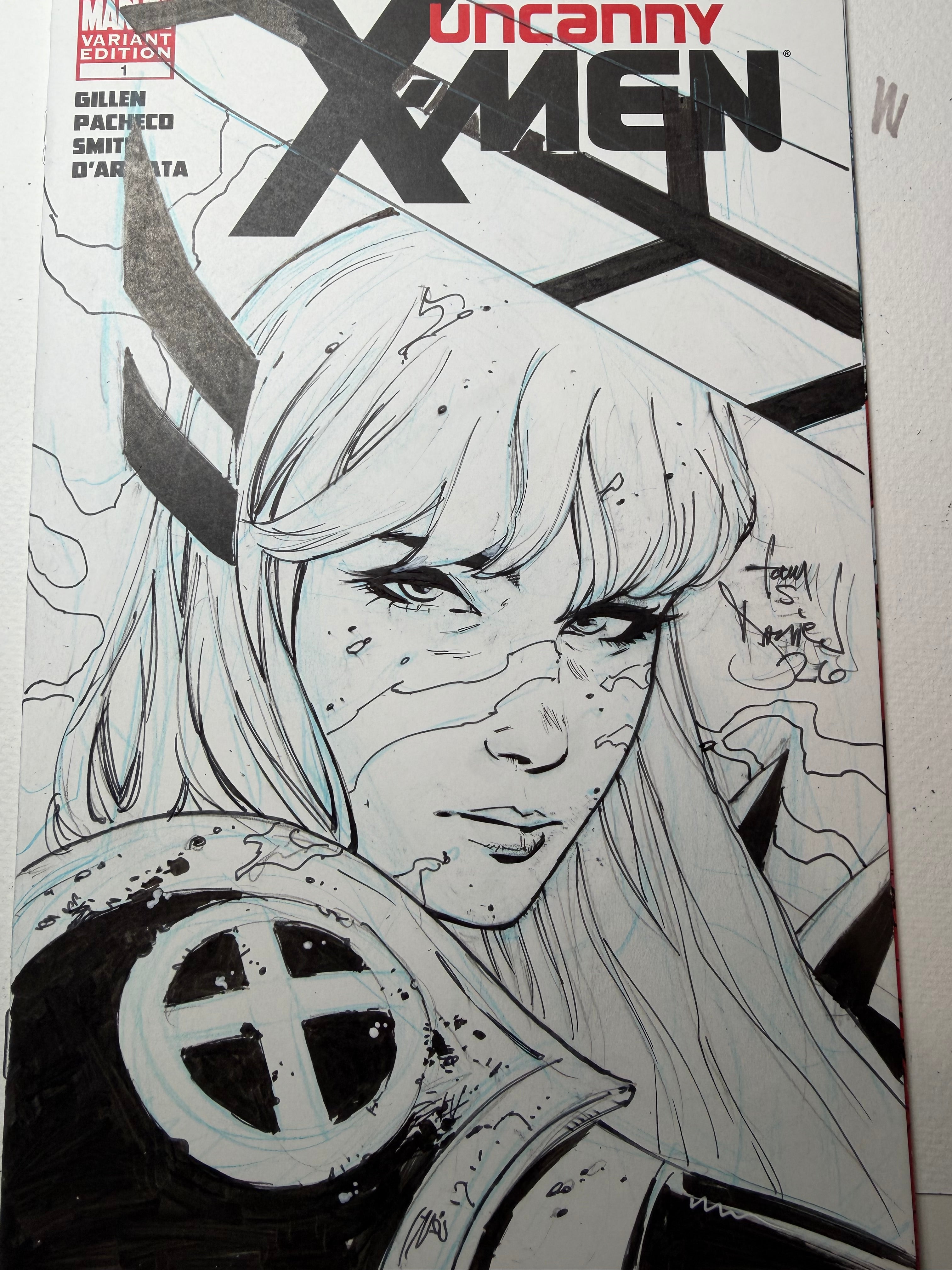 MAGIK!  HEAD SKETCH 2 ON UNCANNY X-MEN #1