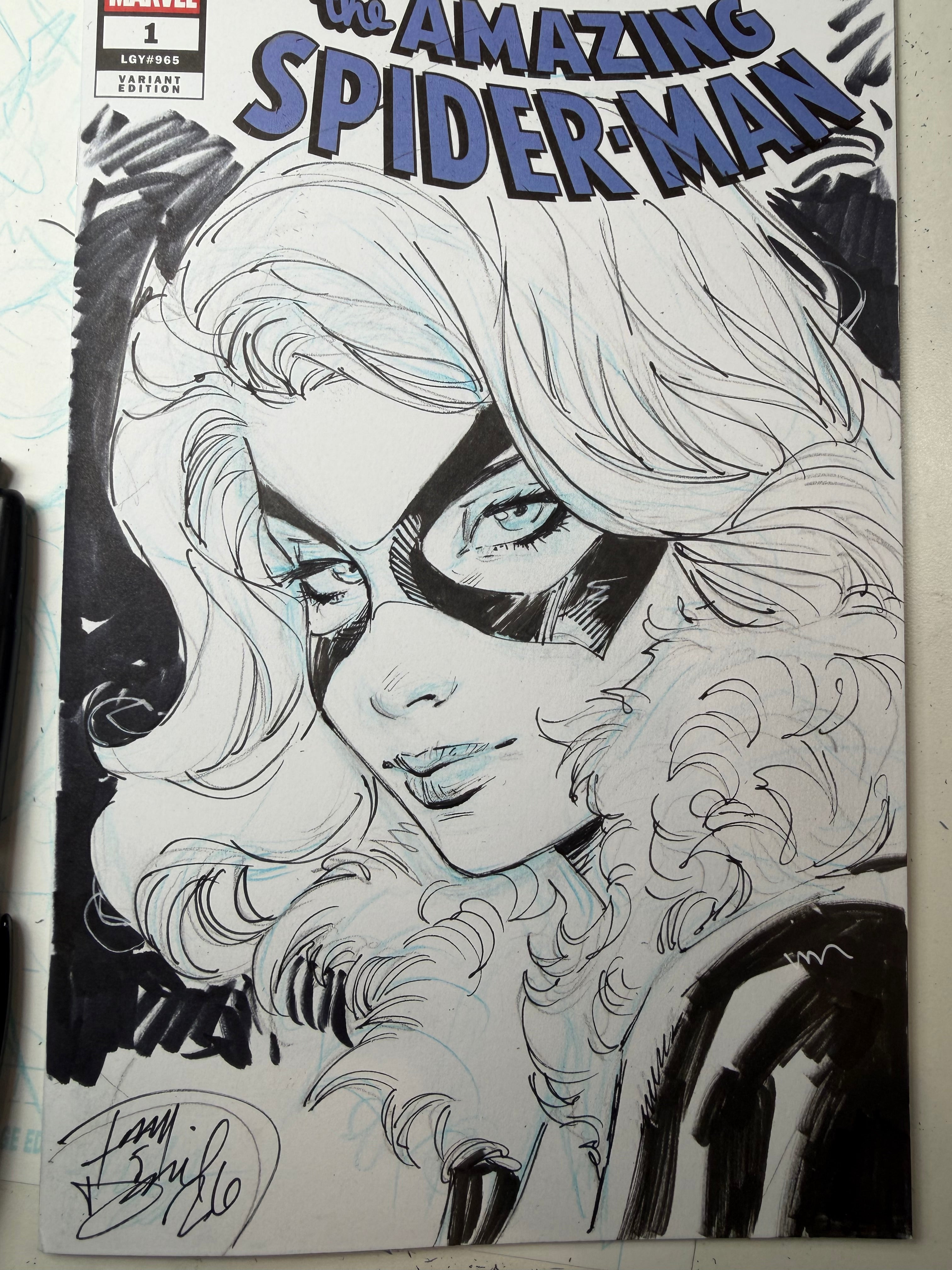 BLACK CAT AMAZING SPIDER-MAN HEAD SKETCH!