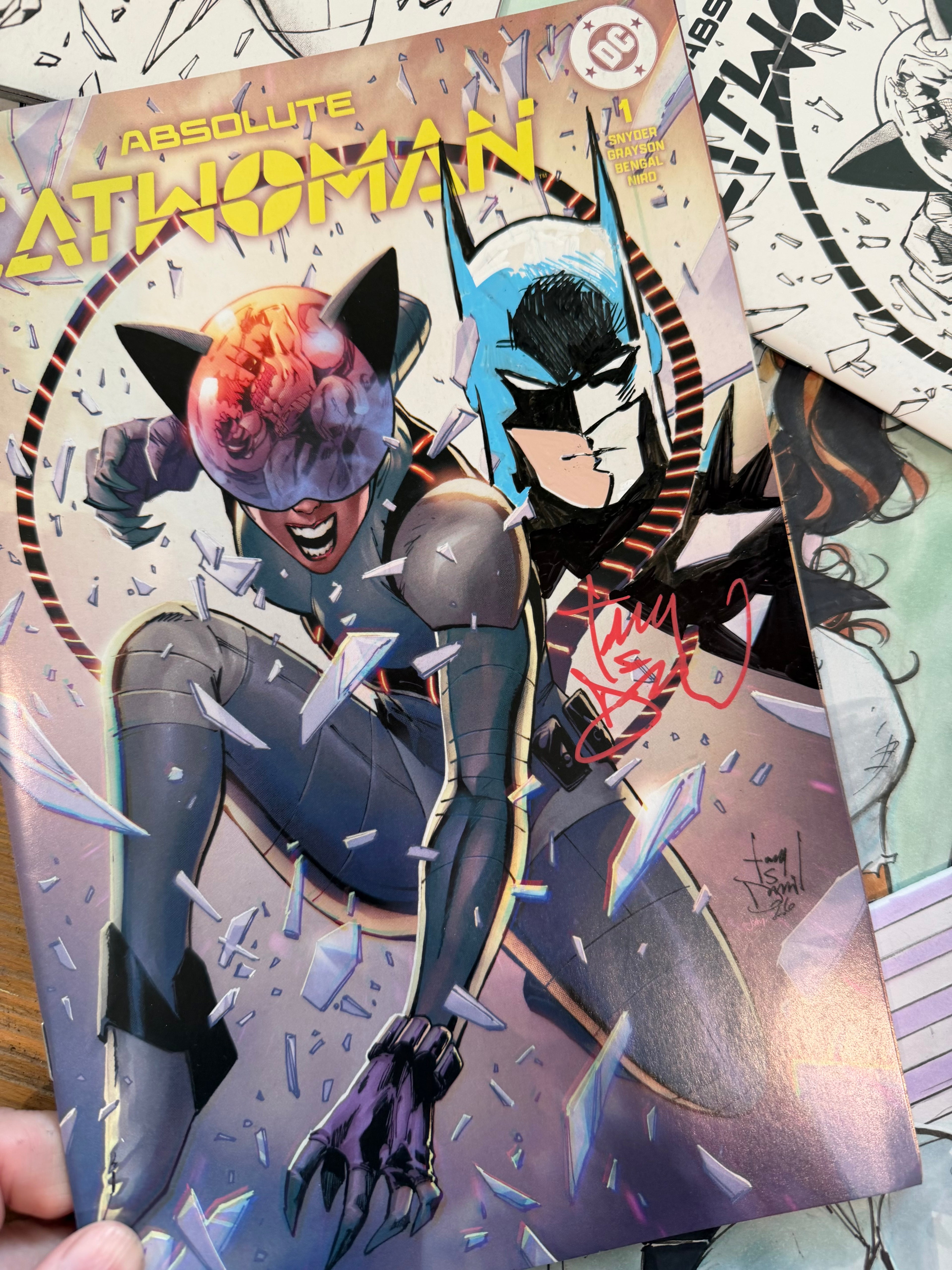 ABSOLUTE CATWOMAN REMARQUE / SECRET BAG PRIZES/WIN BATMAN & ROBIN 28 COVER OA