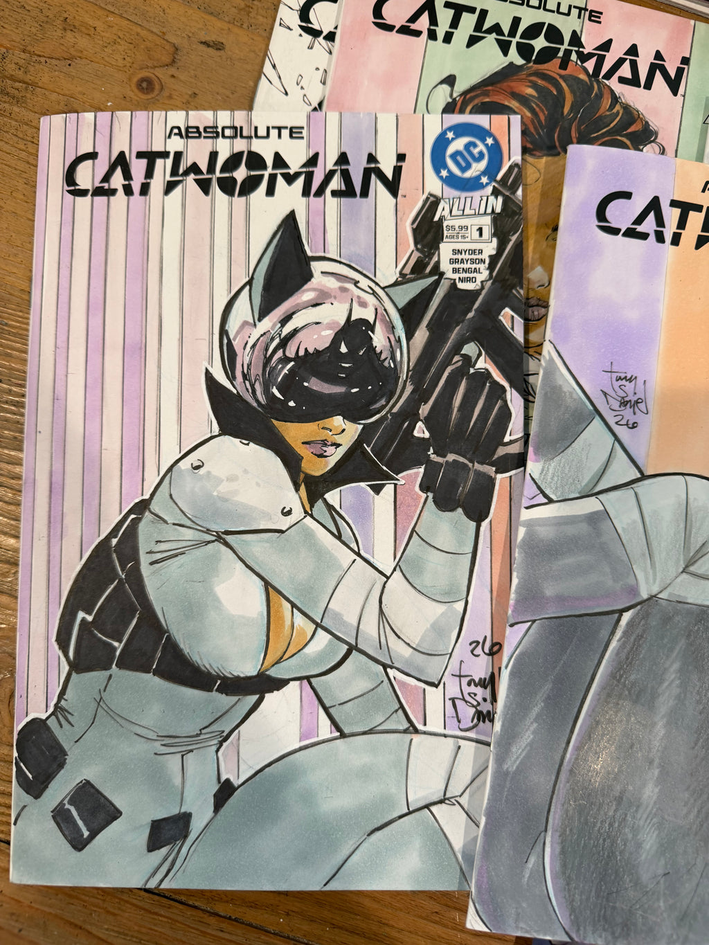 ABSOLUTE CATWOMAN REMARQUE / SECRET BAG PRIZES/WIN BATMAN & ROBIN 28 COVER OA