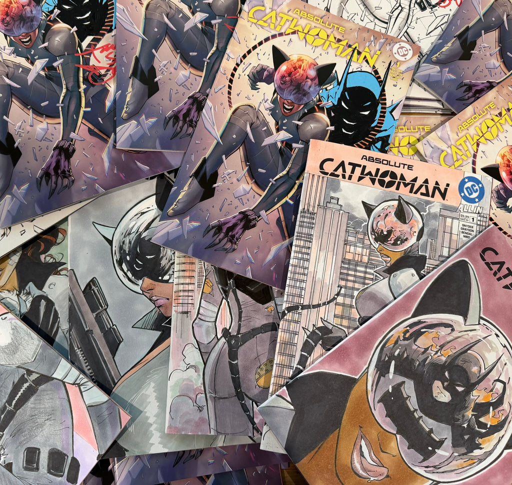 ABSOLUTE CATWOMAN REMARQUE / SECRET BAG PRIZES/WIN BATMAN & ROBIN 28 COVER OA