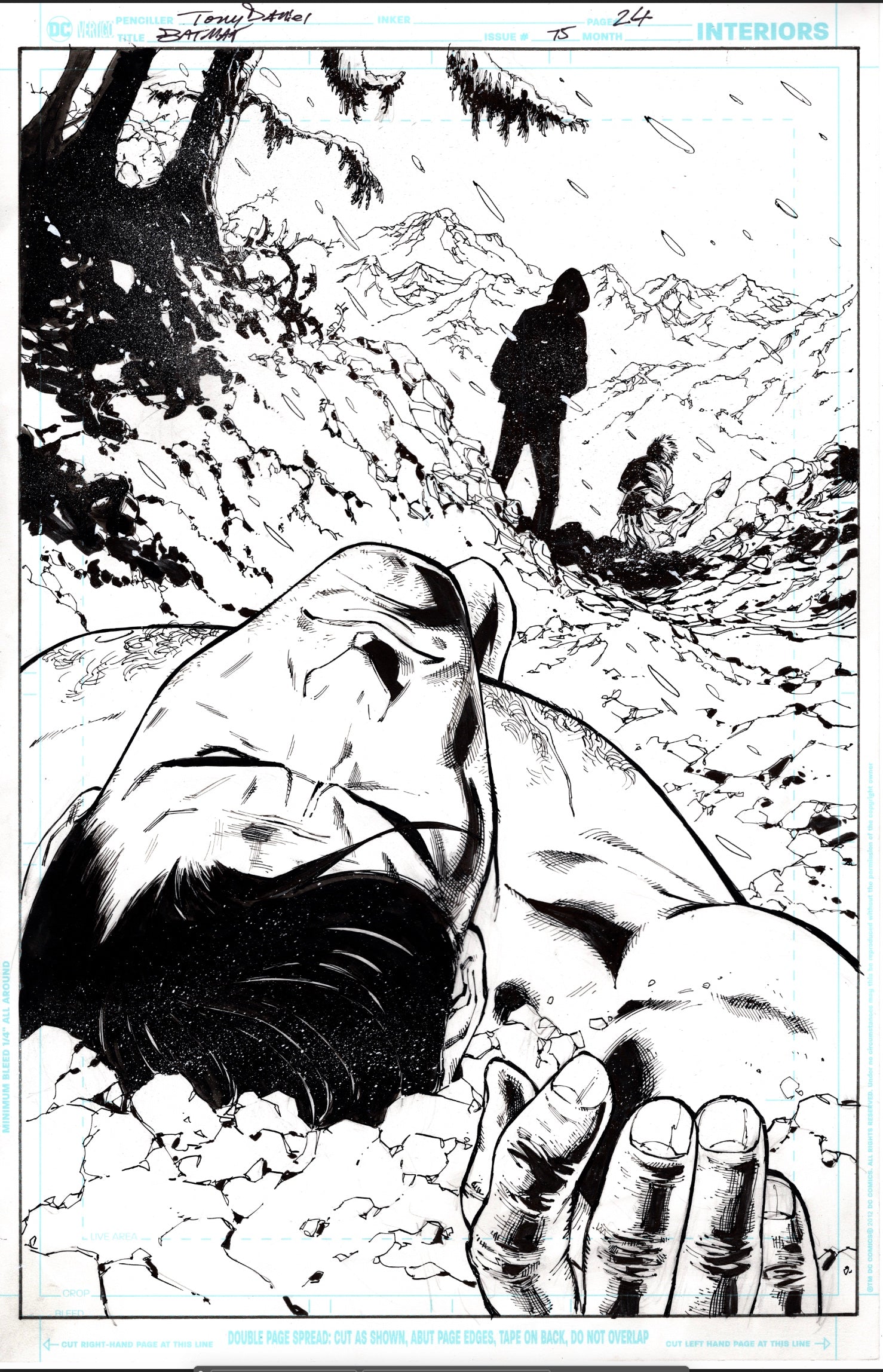 BATMAN 75 SPLASH by TONY S DANIEL Original Art Comic Art
