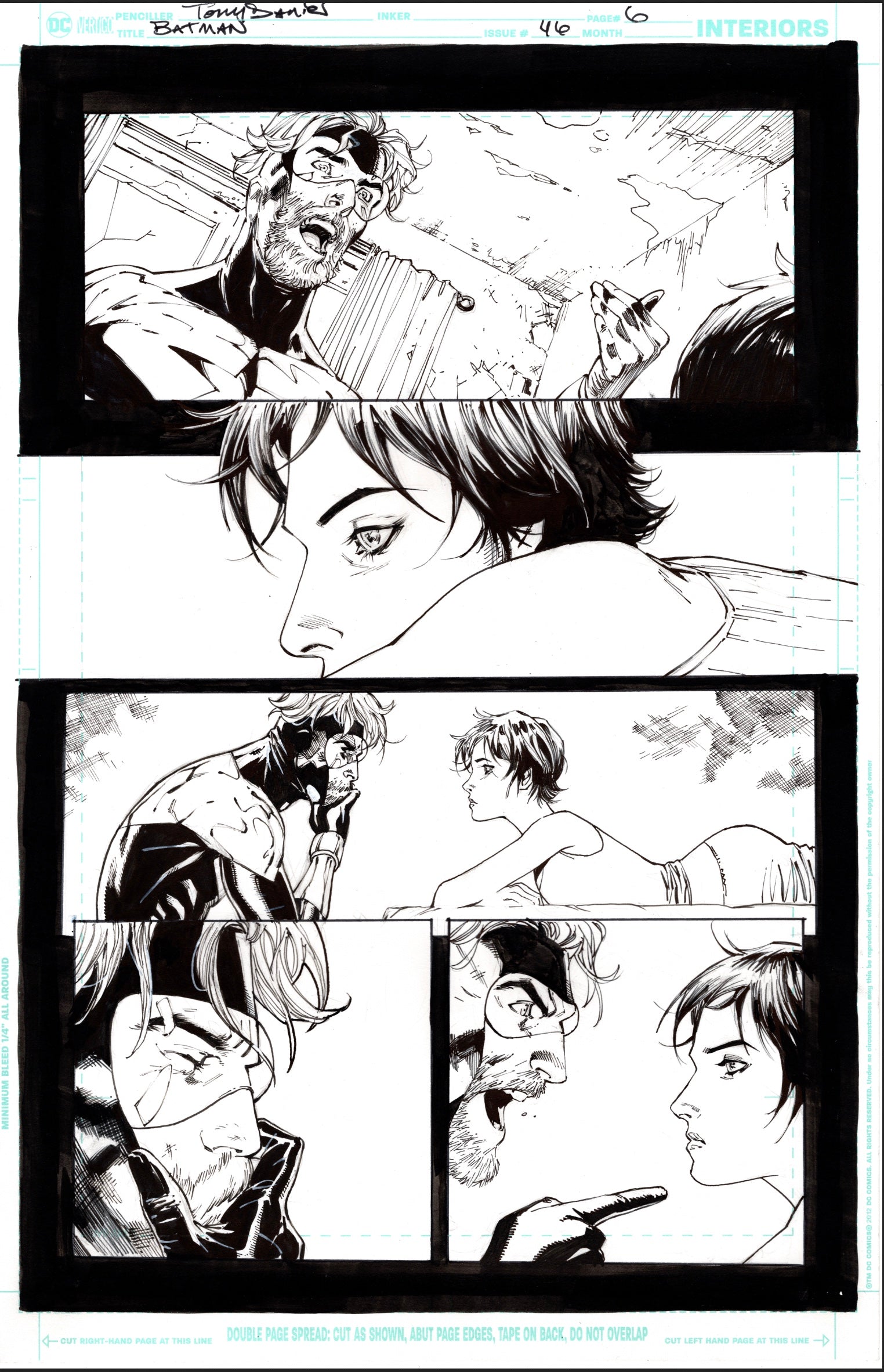 BATMAN 46 SELINA AND BOOSTER  by TONY S DANIEL Original Art