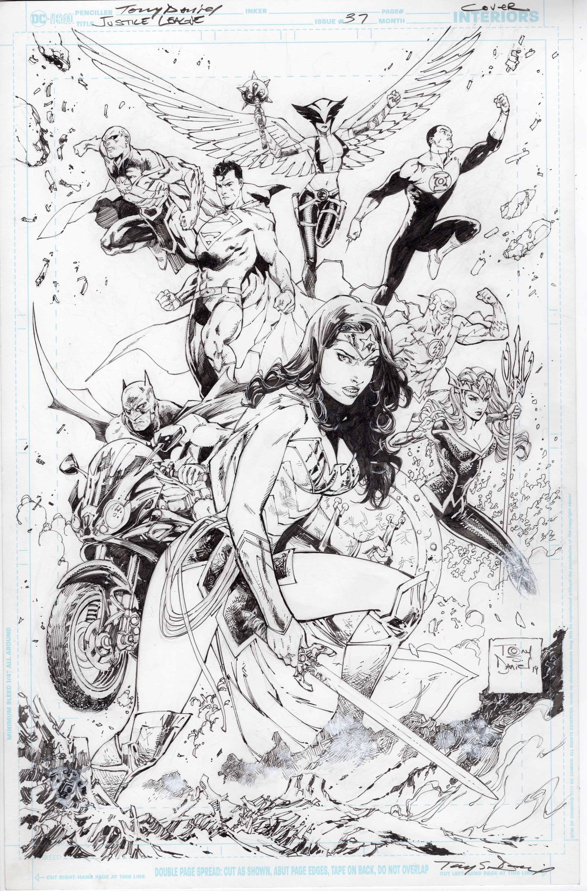 Justice League 37 Variant Cover Comic Art
