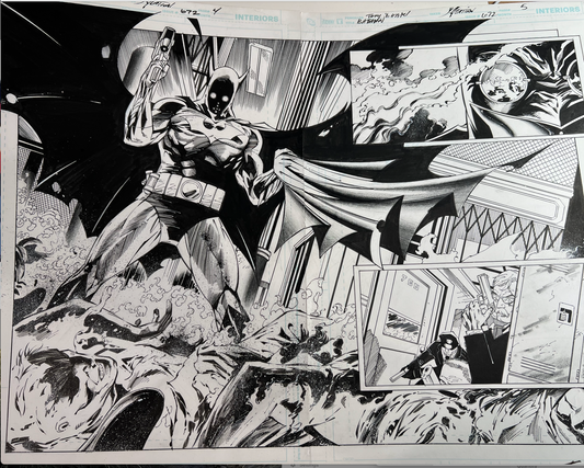 BATMAN 672 DOUBLE PAGE SPREAD!  TONY S DANIEL Original Art