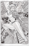 POWER GIRL #7COVER WATERCOLOR VARIANT  by TONY DANIEL