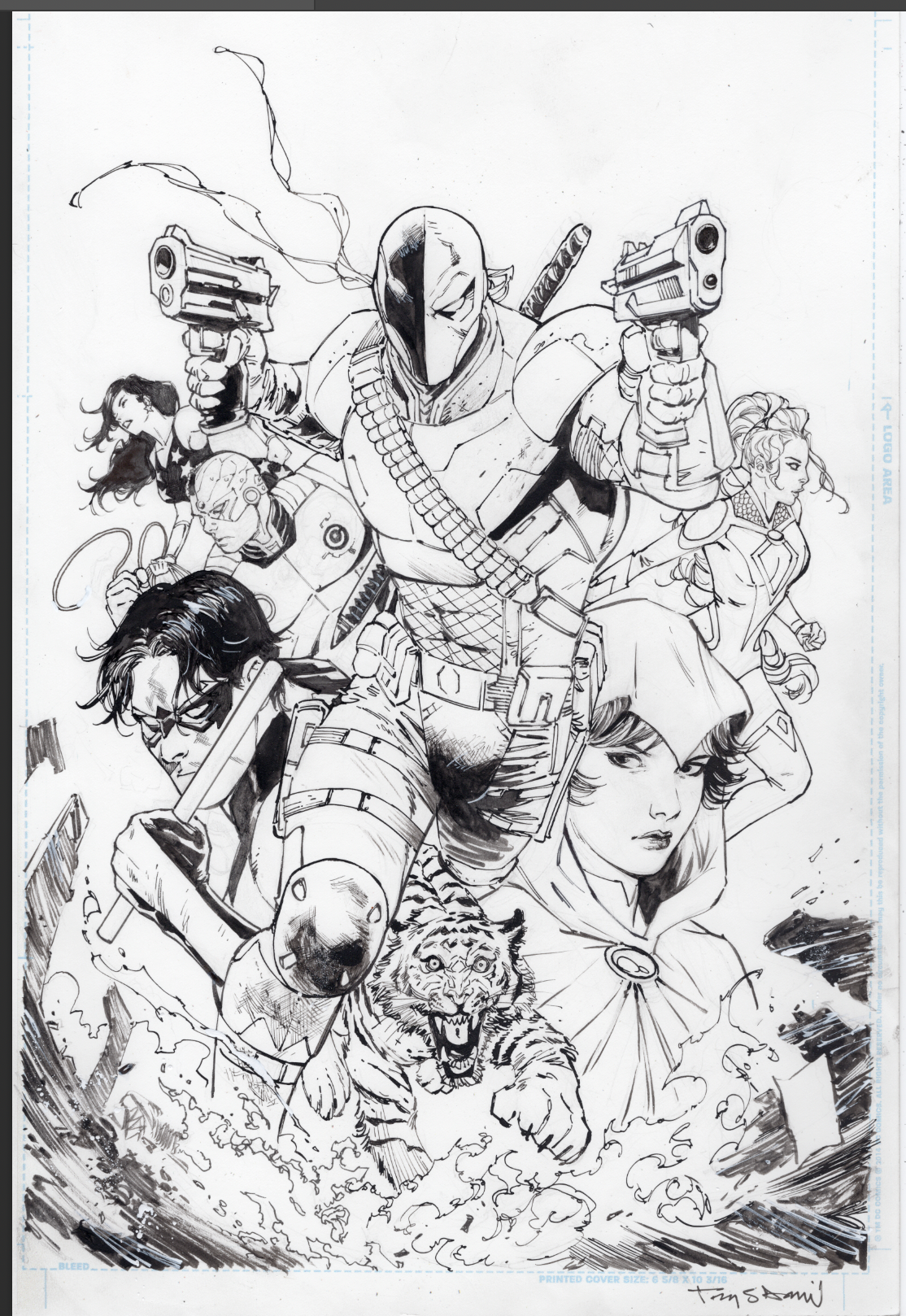 TEEN TITANS #22 VARIANT COVER Comic Art